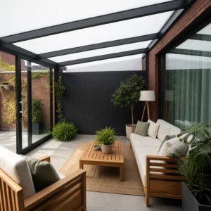 veranda met polycarbonaat dak
